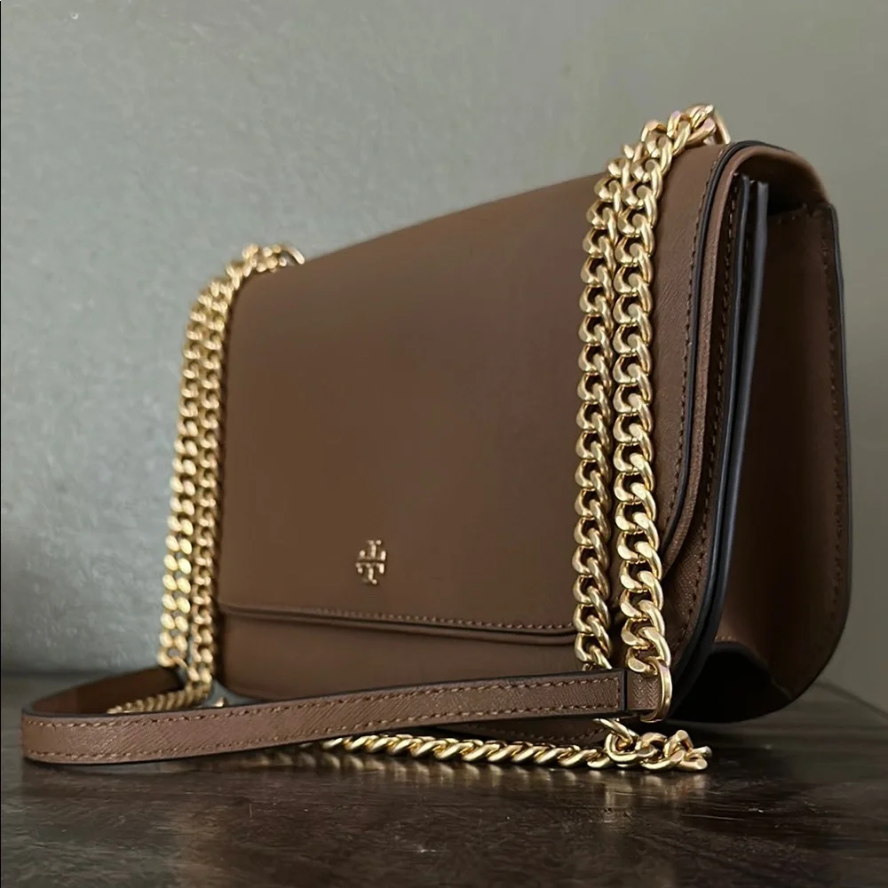 Tory Burch Brown Leather Emerson Shoulder Bag - Picture 2 of 8